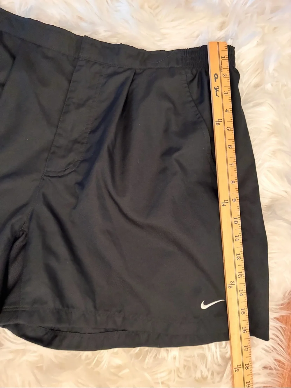 Vintage Nike Challenge Court Tennis Shorts XL Black Embr Swoosh & Pocket Logo